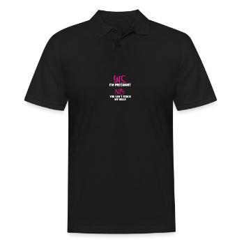 oui je suis enceinte non tu ne peux pas me toucher le ventre - Polo Homme - noir - Devant - Kai (181cm)