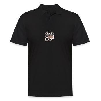 Ja, es stimmt, ich bin eine verrückte Katzendame - Männer Poloshirt - Schwarz - Vorne - Kai (181cm)