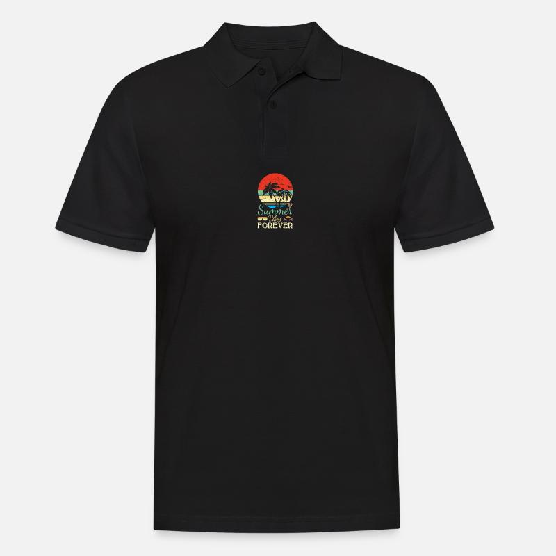 Summer Vibes Forever - Männer Poloshirt - Schwarz