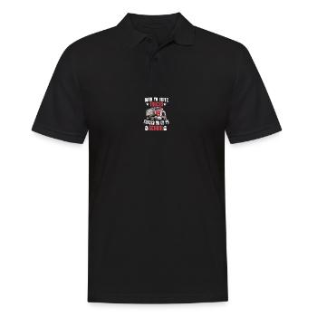 born to drive trucks forced to go to school struck - Men's Polo Shirt - black - Front - Kai (181cm)