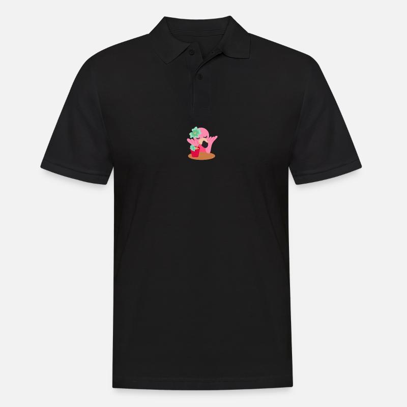 Flamingo Süß Mädchen - Männer Poloshirt - Schwarz