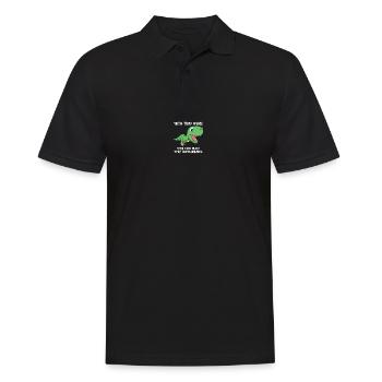 Dino T-Rex Ukulele Klein Lustig Süß Musik Geschenk - Männer Poloshirt - Schwarz - Vorne - Kai (181cm)