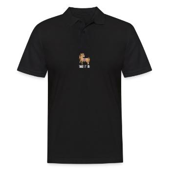 Take it Isi Isländer Islandpferd Spruch Pferd - Männer Poloshirt - Schwarz - Vorne - Kai (181cm)