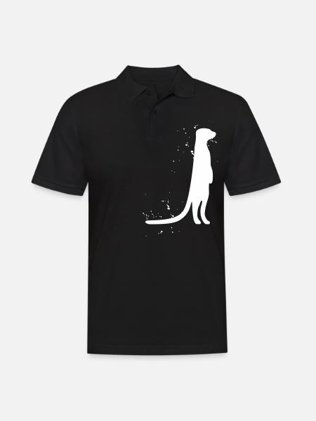 Erdmännchen - Männer Poloshirt - Schwarz