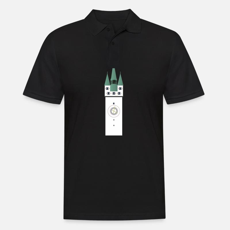 Straubinger Stadtturm - Männer Poloshirt - Schwarz