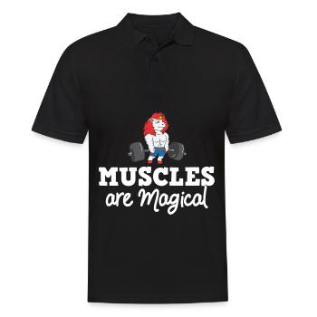 Unicorn Muscle Workout Fitness Training Sport - Men's Polo Shirt - black - Front - Kai (181cm)