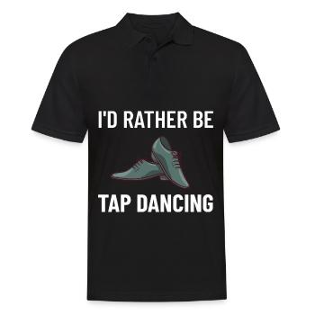 Stepptanz Anfänger Schuhe Musik lernen Tänzer - Männer Poloshirt - Schwarz - Vorne - Kai (181cm)