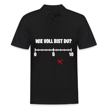 Wie voll bist du ? Alkohol - Party - Saufen - Männer Poloshirt - Schwarz - Vorne - Kai (181cm)