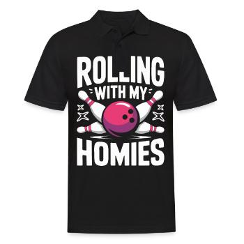 Bowling Bowler Pin Ball Bowling Ball - Polo Homme - noir - Devant - Kai (181cm)