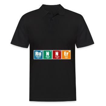 Runner Jogger - Männer Poloshirt - Schwarz - Vorne - Kai (181cm)