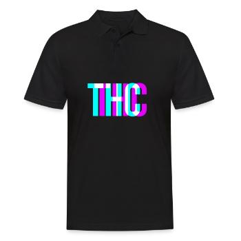 THC 3D Motiv Weed Kiffer Stoner Cannabis Geschenk - Männer Poloshirt - Schwarz - Vorne - Kai (181cm)