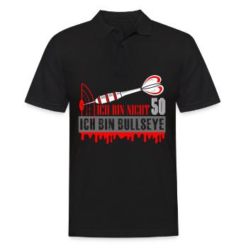 darts Geburtstagsgeschenk 50 Dartspieler Darter - Männer Poloshirt - Schwarz - Vorne - Kai (181cm)