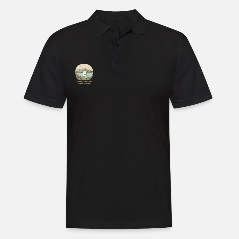 Gipfelwanderer & Durstlöscher - Männer Poloshirt - Schwarz