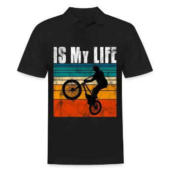 BMX is my life Bike Bike Bicycle Motocross - Men's Polo Shirt - black - Front - Kai (181cm)