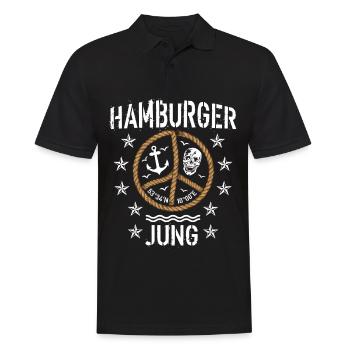 98 Hamburger Jung Peace Anker Seil - Männer Poloshirt - Schwarz - Vorne - Kai (181cm)