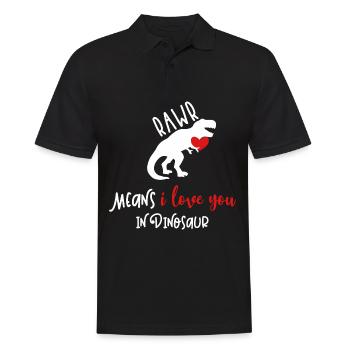 rawr means i love you in dinosaur Valentinstag Ges - Männer Poloshirt - Schwarz - Vorne - Kai (181cm)