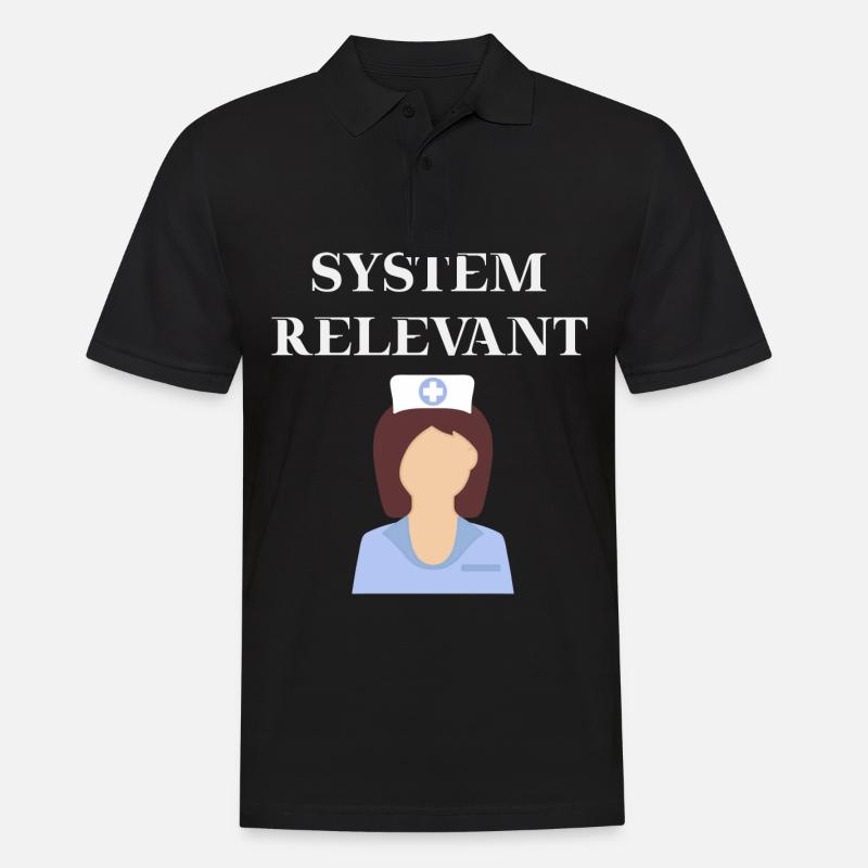 Krankenschwester Systemrelevant Geschenkidee - Männer Poloshirt - Schwarz