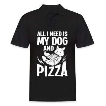 Pizza Dog Food Pizzeria Italian Puppies - Men's Polo Shirt - black - Front - Kai (181cm)
