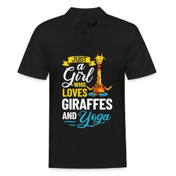 Giraffe Yoga Anfänger Workout Posen Zitate - Männer Poloshirt - Schwarz - Vorne - Kai (181cm)