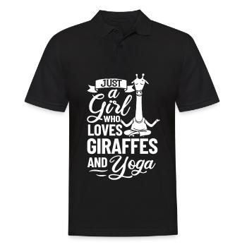 Giraffe Yoga Anfänger Workout Posen Zitate - Männer Poloshirt - Schwarz - Vorne - Kai (181cm)