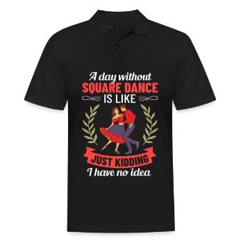 Square Dance Musik Caller Volkstanz Tänzer Usa - Männer Poloshirt - Schwarz - Vorne - Kai (181cm)