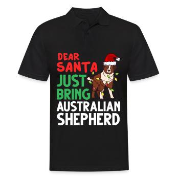 Australian Shepherd Weihnachten Hund Welpe - Männer Poloshirt - Schwarz - Vorne - Kai (181cm)