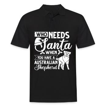 Australian Shepherd Weihnachten Hund Welpe - Männer Poloshirt - Schwarz - Vorne - Kai (181cm)