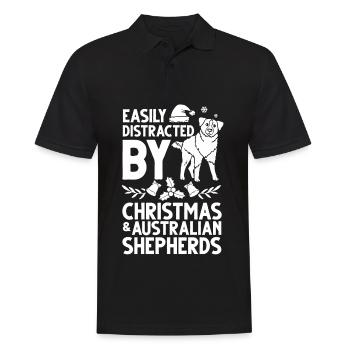 Australian Shepherd Weihnachten Hund Welpe - Männer Poloshirt - Schwarz - Vorne - Kai (181cm)