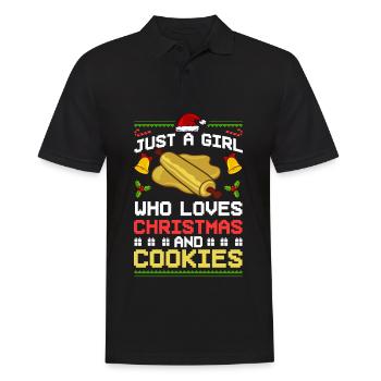 Weihnachten Backen Plätzchen Kekse Lebkuchen - Männer Poloshirt - Schwarz - Vorne - Kai (181cm)