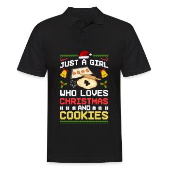 Weihnachten Backen Plätzchen Kekse Lebkuchen - Männer Poloshirt - Schwarz - Vorne - Kai (181cm)