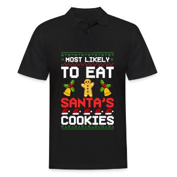 Biscuits de Noël Biscuits Cuisson Biscuits de Noël - Polo Homme - noir - Devant - Kai (181cm)