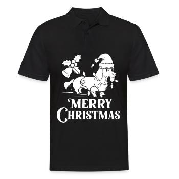 Doxie Teckel Teckel Chien Noël - Polo Homme - noir - Devant - Kai (181cm)