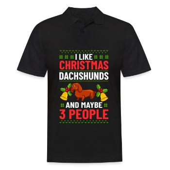 Doxie Teckel Teckel Chien Noël - Polo Homme - noir - Devant - Kai (181cm)