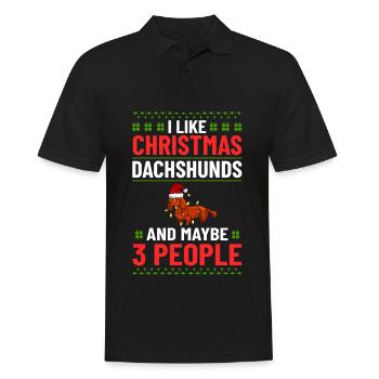 Doxie Teckel Teckel Chien Noël - Polo Homme - noir - Devant - Kai (181cm)