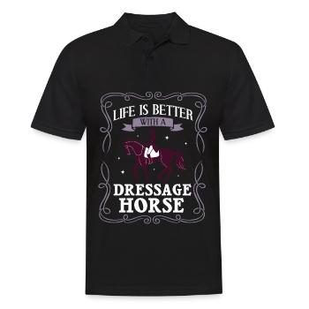 Dressage Riding Horse Training Dressage - Men's Polo Shirt - black - Front - Kai (181cm)