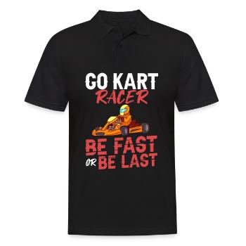 Go Kart Racing Indoor Karting Kartsport Kartbahn - Männer Poloshirt - Schwarz - Vorne - Kai (181cm)