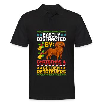 Golden Retriever Hund Welpen Besitzer Weihnachten - Männer Poloshirt - Schwarz - Vorne - Kai (181cm)