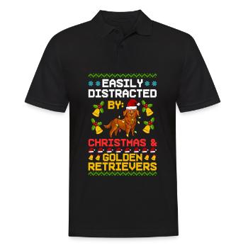 Golden Retriever Hund Welpen Besitzer Weihnachten - Männer Poloshirt - Schwarz - Vorne - Kai (181cm)