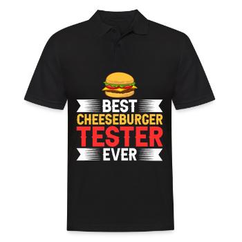 Cheeseburger Käse Sandwich Hamburger - Männer Poloshirt - Schwarz - Vorne - Kai (181cm)