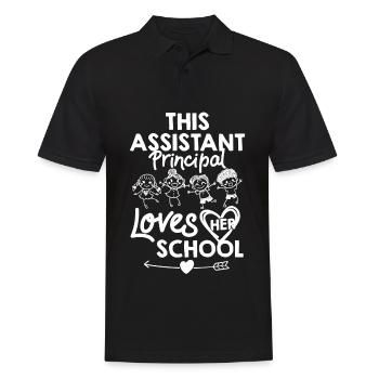 Schulleiter Schuldirektor Direktor Schulleitung - Männer Poloshirt - Schwarz - Vorne - Kai (181cm)