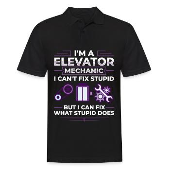 Aufzug Aufzugsanlage Techniker Fahrstuhl Lift - Männer Poloshirt - Schwarz - Vorne - Kai (181cm)