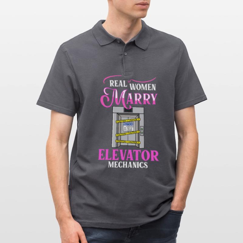Elevator Elevator System Technician Woman Elevator Elevator Men's Polo Shirt