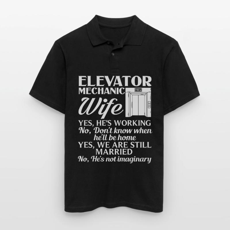 Elevator Elevator System Technician Woman Elevator Elevator Men's Polo Shirt