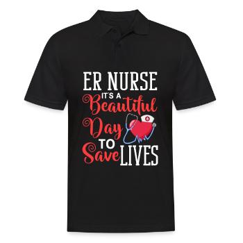Infirmière d’urgence Premiers soins - Polo Homme - noir - Devant - Kai (181cm)