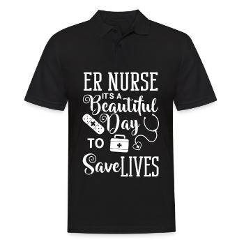 Infirmière d’urgence Premiers soins - Polo Homme - noir - Devant - Kai (181cm)
