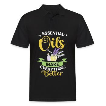 Ätherische Öl Diffusor Aromatherapie Pflanzen - Männer Poloshirt - Schwarz - Vorne - Kai (181cm)