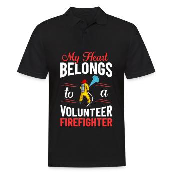Ehrenamtlicher Feuerwehrmann Feuerwehr Freiwillige - Männer Poloshirt - Schwarz - Vorne - Kai (181cm)