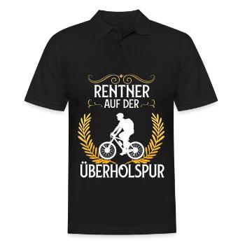 Pensioner Bicycle Pension Road Bike - Men's Polo Shirt - black - Front - Kai (181cm)