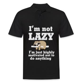 Ich bin nicht faul, ich bin nur hoch motiviert... - Männer Poloshirt - Schwarz - Vorne - Kai (181cm)