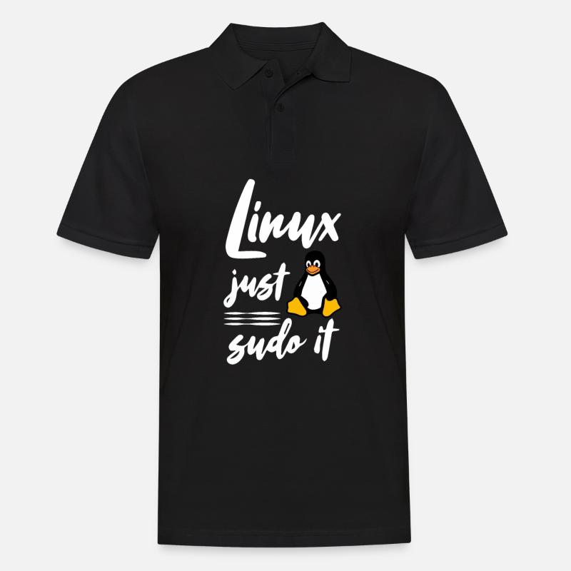 Linux just sudo it - Männer Poloshirt - Schwarz